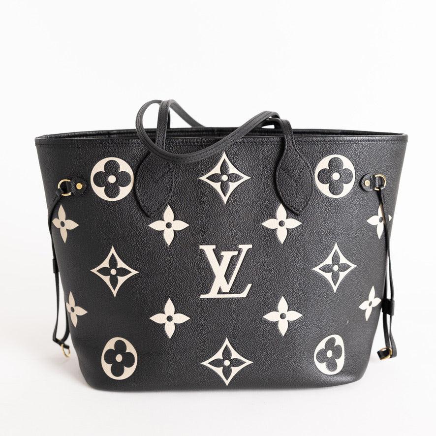 Louis Vuitton, Bags, Louis Vuitton Neverfull Mm In Monogram Empreinte  Leather In Black