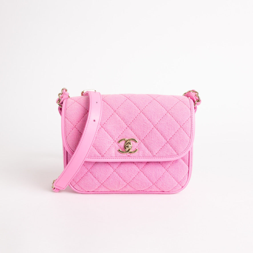 Chanel Pink Denim Flap – Now You Glow