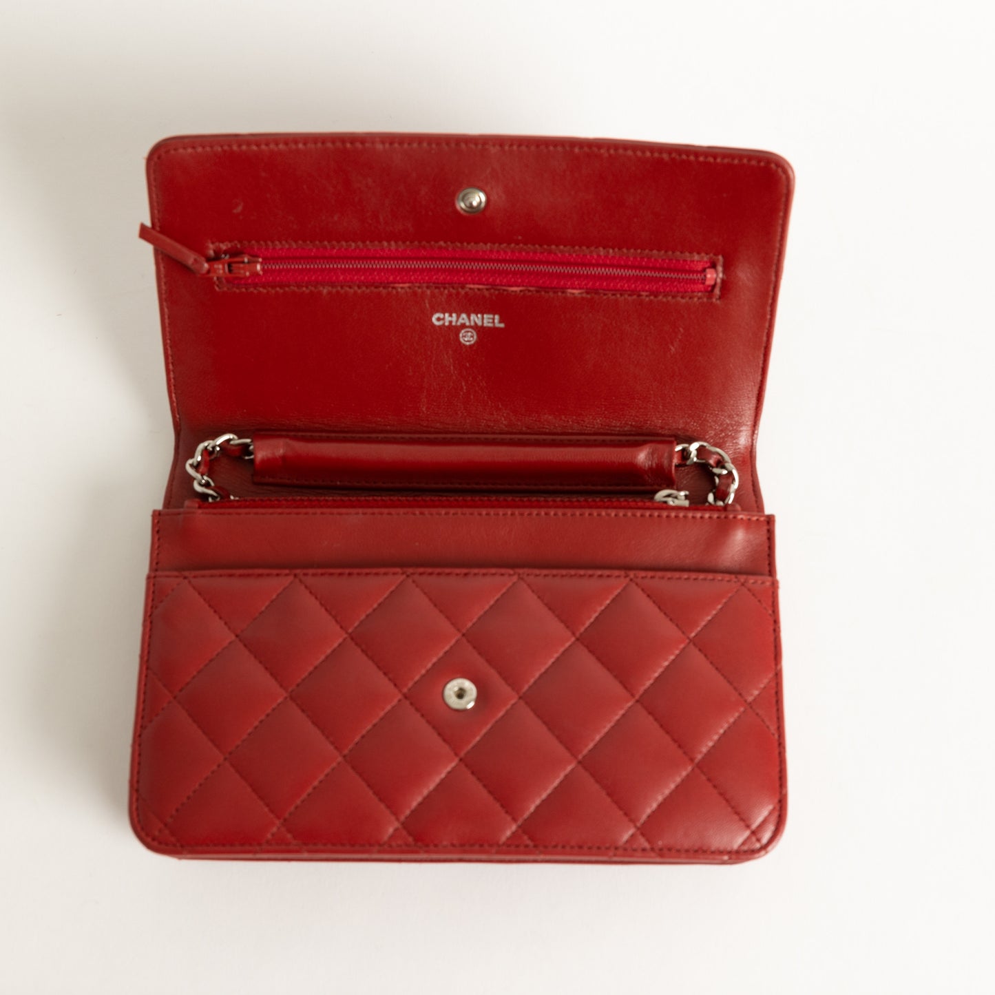 Chanel Wallet on Chain, Red Lambskin