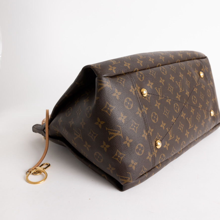 Louis Vuitton Artsy MM Monogram Canvas Leather Tote Shoulder Bag
