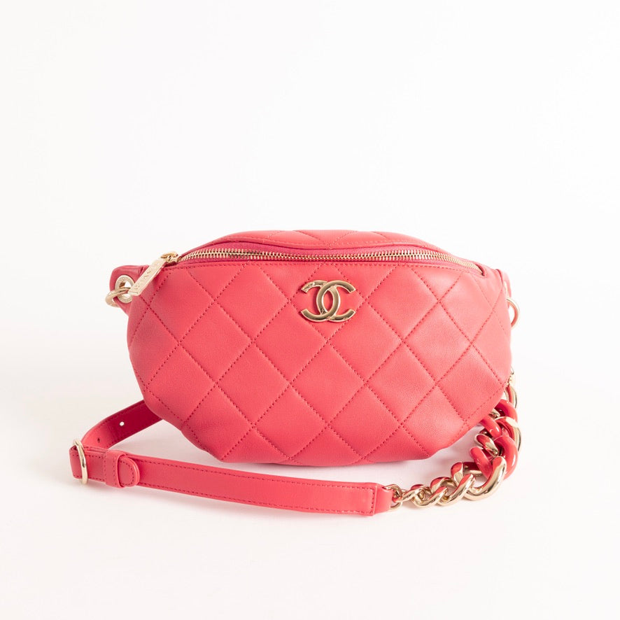 Chanel Lambskin Quilted Resin Bi-Color Waist Bag – Now You Glow