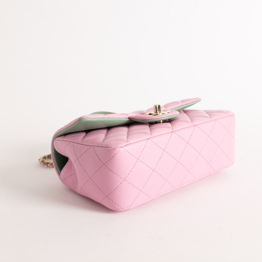 Chanel Lambskin Mini Top Handle Flap Bag