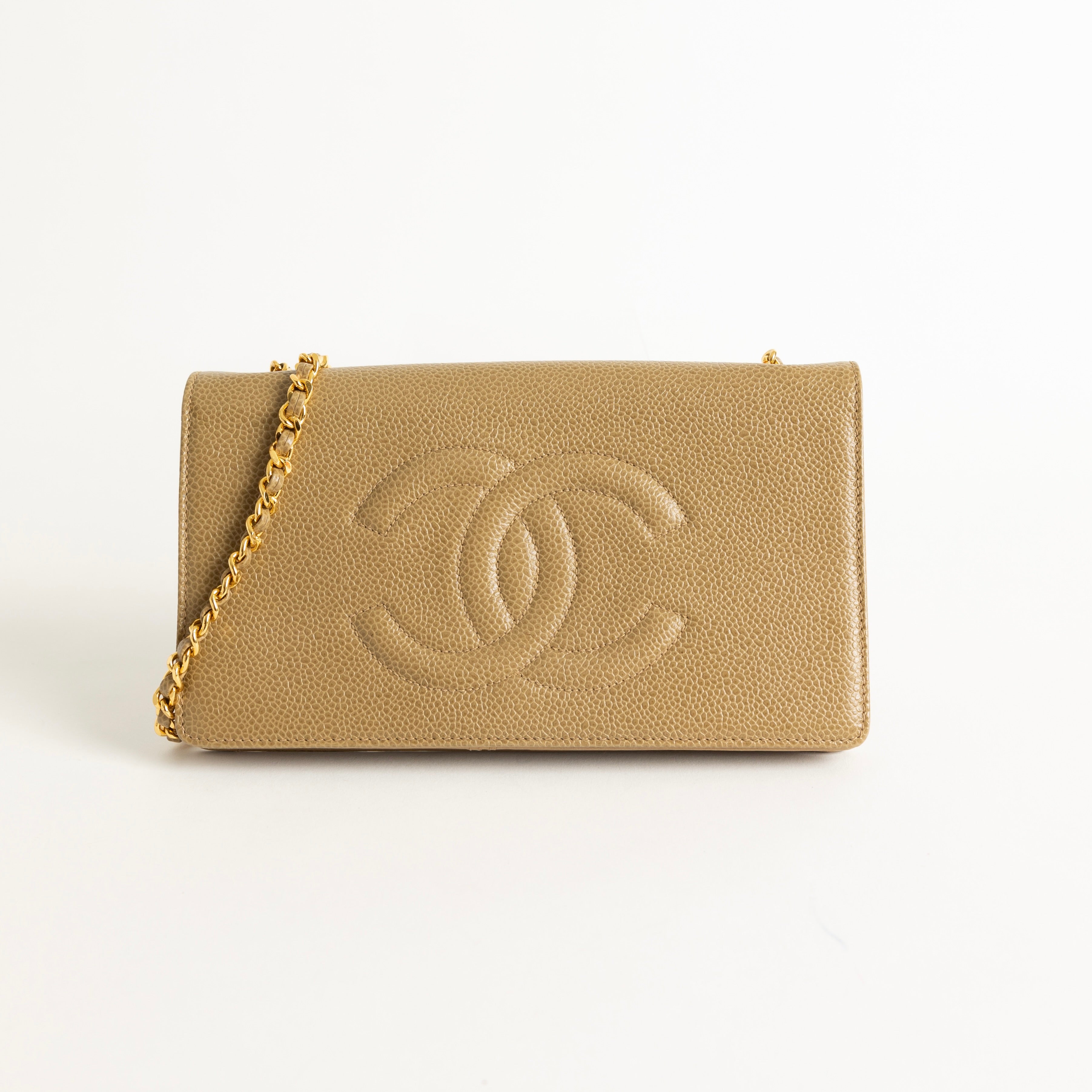 Chanel Caviar Vintage Timeless Wallet On Chain Beige – Now You Glow