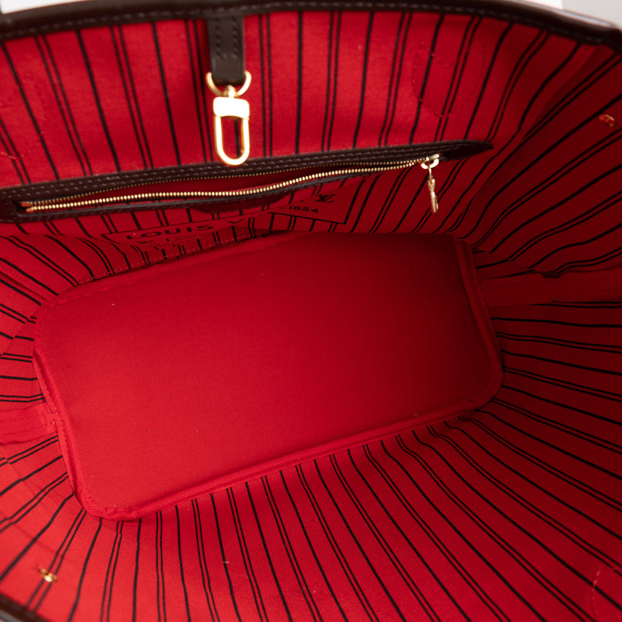 Louis Vuitton Neverfull MM Ebene Red with Pouch – Now You Glow