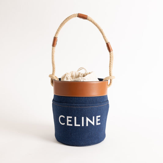 Celine Seau Cord Denim Bucket