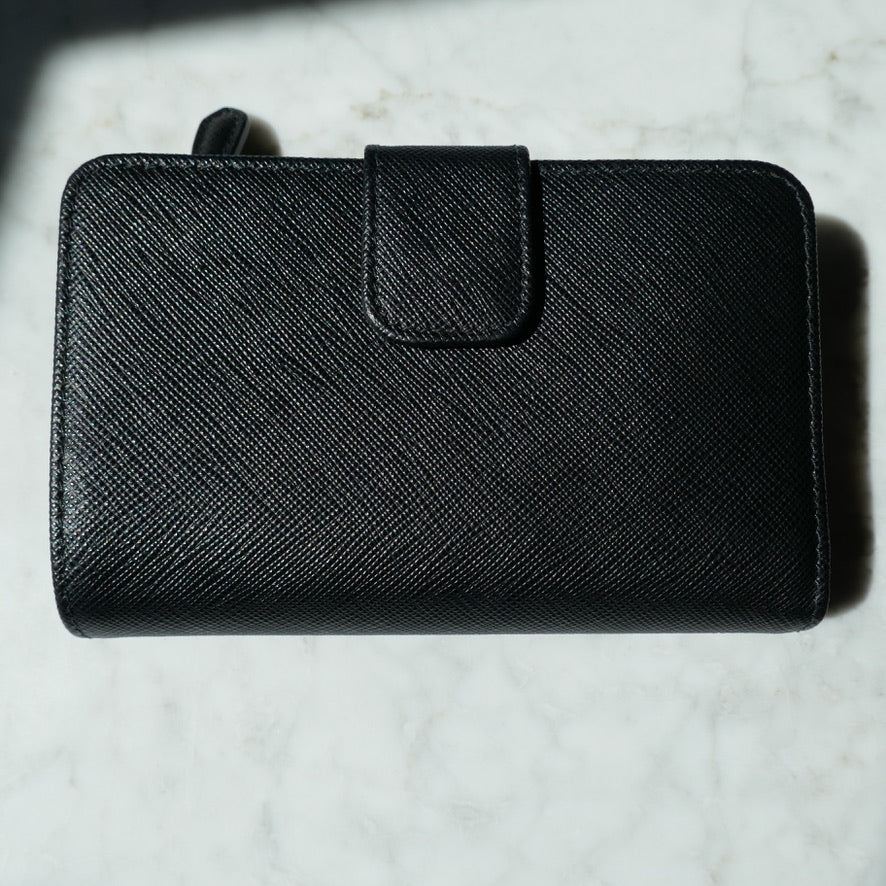 Prada French Wallet, Black Saffiano