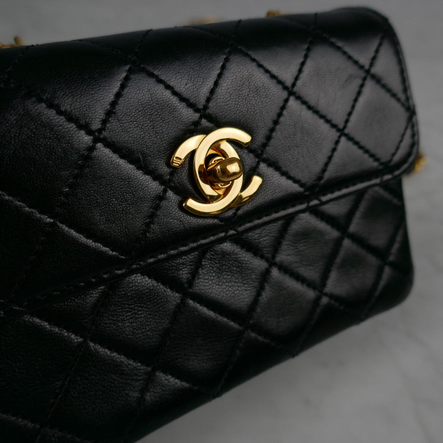 Chanel Mini Flap, Black and Gold